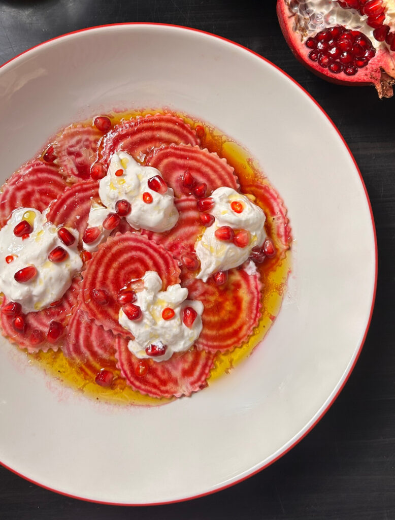 Candy Cane Beet Carpaccio