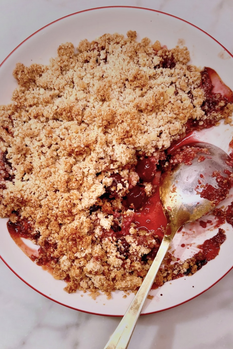 Spiced Cherry Crumbles