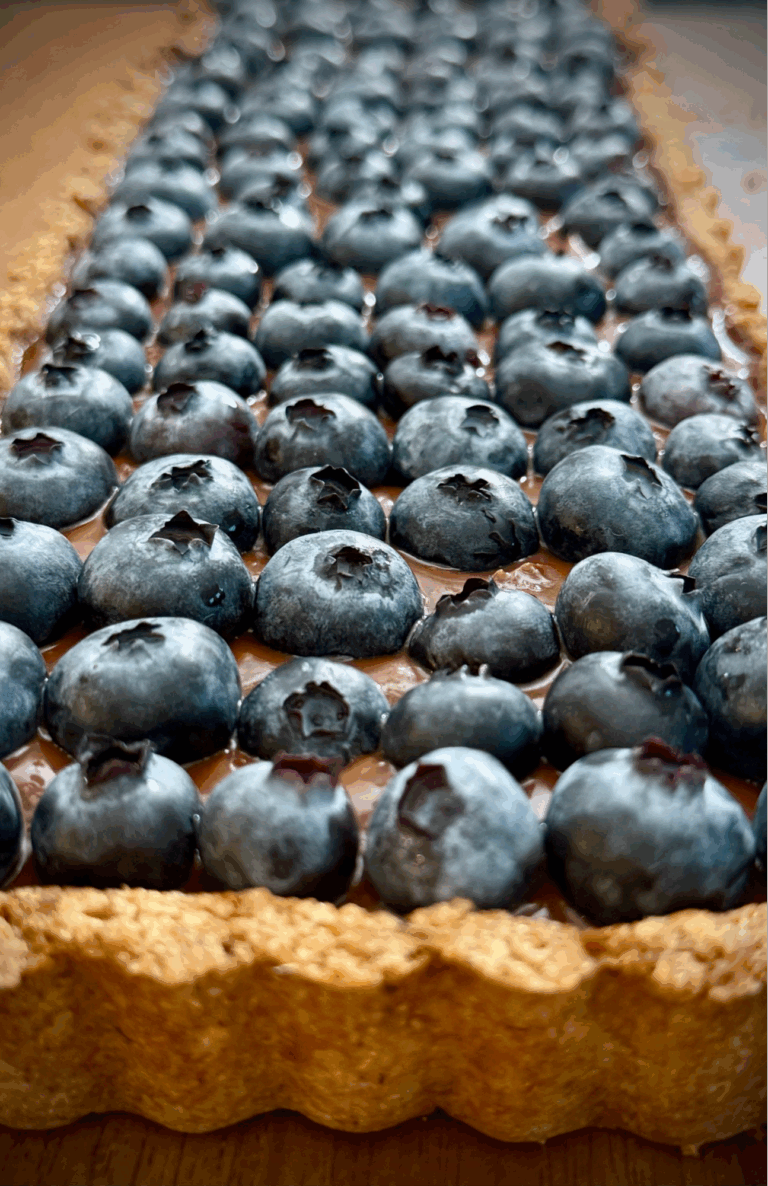 Yogurt Chocolate Mousse Tart With Fresh Blueberries