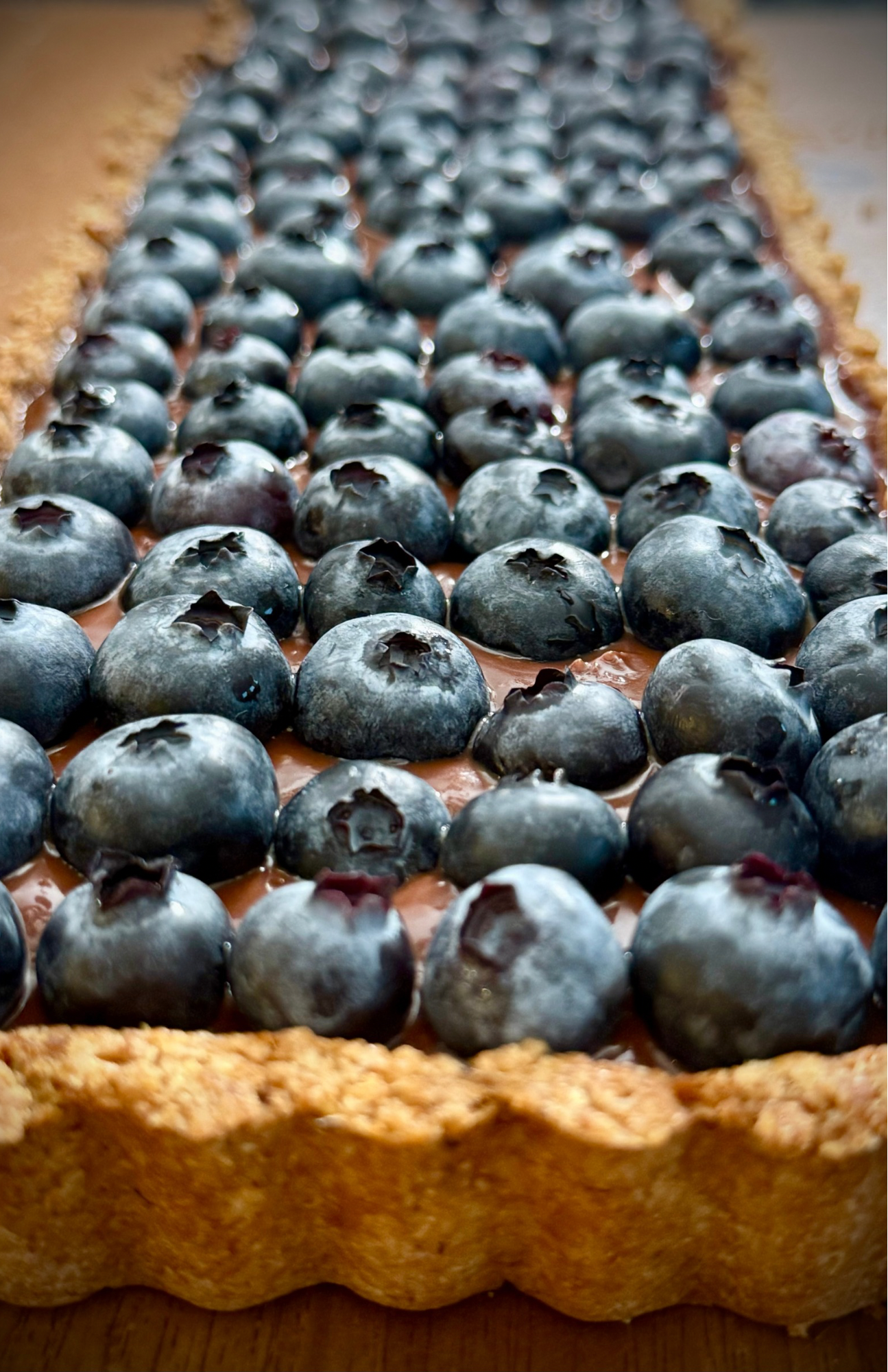 Yogurt Chocolate Mousse Tart With Fresh Blueberries