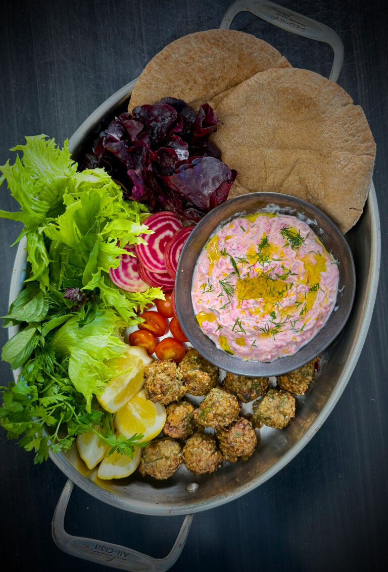 Protein-Packed Meatball Gyro Platter