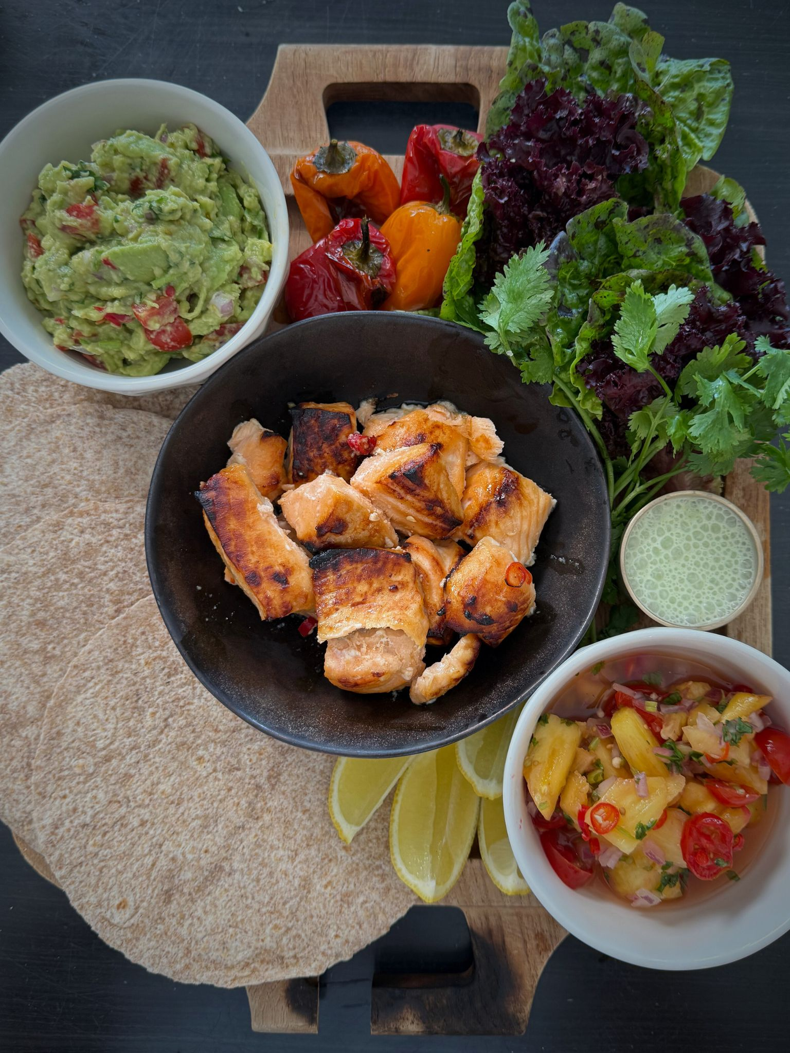 Hot Honey Salmon Taco Platter