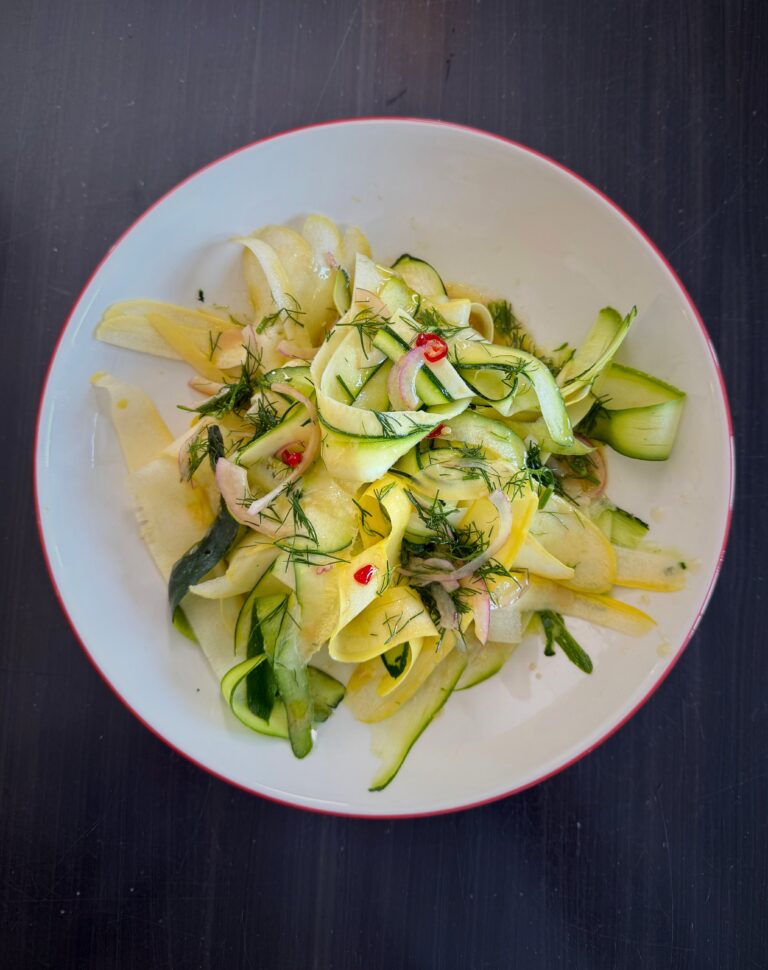 Zucchini Ribbon Salad With Hot Honey Vinaigrette