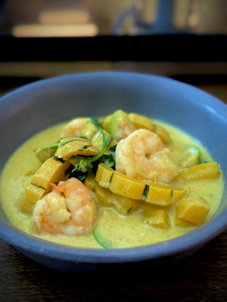 Delicata Squash & Shrimp Green Curry