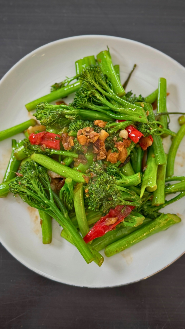 Spicy Garlic Sautéed Broccolini with Anchovy