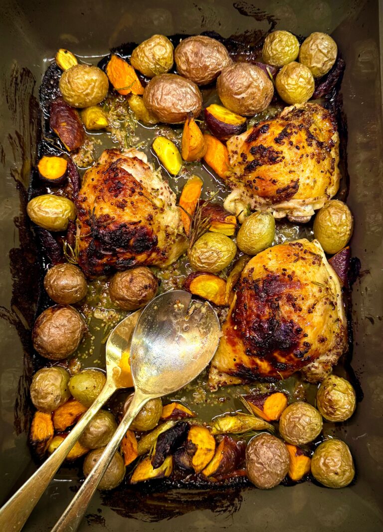 Honey Mustard & Rosemary Roasted Chicken Thighs