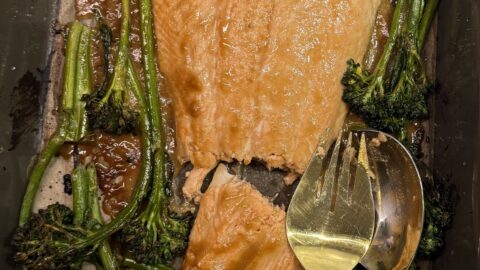 One-Pan Soy-Miso Glazed Salmon with Broccolini - Hong Thaimee