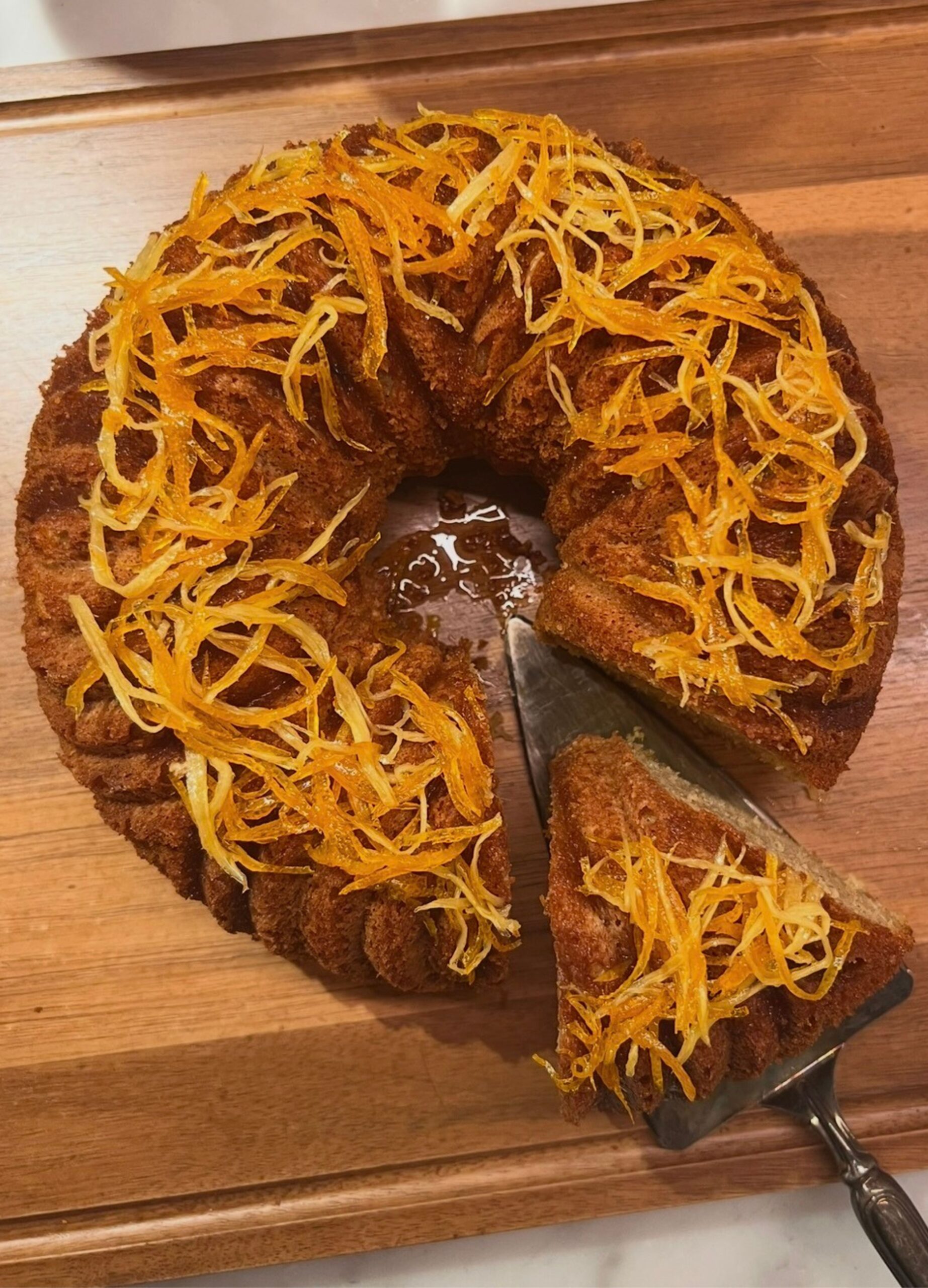 Orange Yogurt Bundt Cake with Honeyed Ginger Orange Marmalade